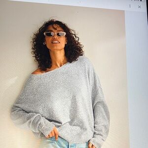 Hippie Rose Off-the-Shoulder blue Sweater